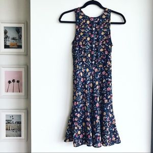 J. Crew Mercantile Navy Blue Flower Dress